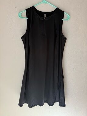 MT Black Sleeveless Zip-Front Tank Dress
